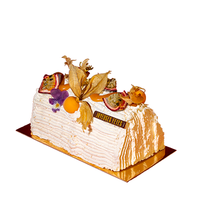 Sorbet passion d'équateur, sorbet coco du Sri Lanka  et biscuit à la noix de coco Allergènes : gluten Lactose, fruits à coque